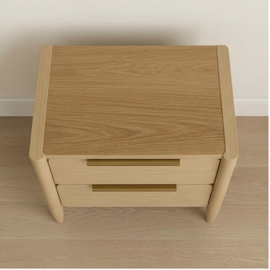Scandinavian Oak 2-Drawer Nightstand