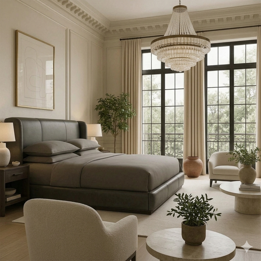 Modern Upholstered Wingback Bed