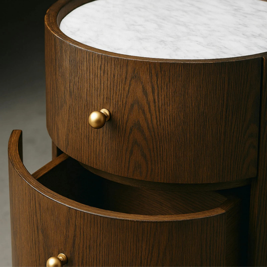 Luna Round 2-Drawer Nightstand