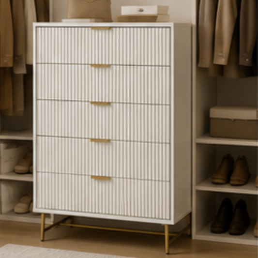 Aurora Fluted 5-Drawer Chest