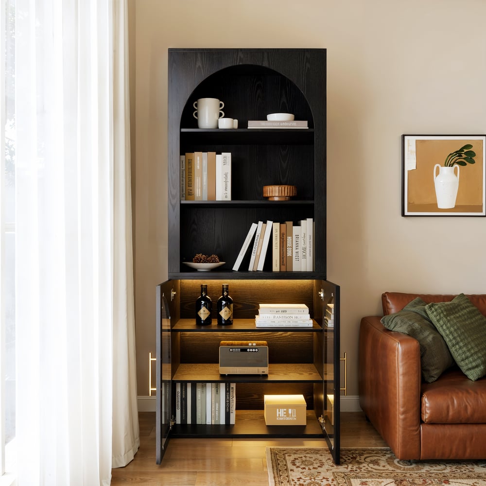 Modern Arched Display & Storage Cabinet