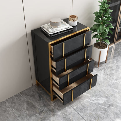 Modern Black & Gold Chest of Drawers