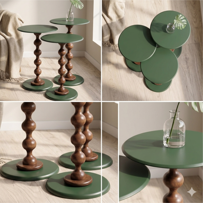 Verde Spindle Nesting Side Tables (Set of 3)