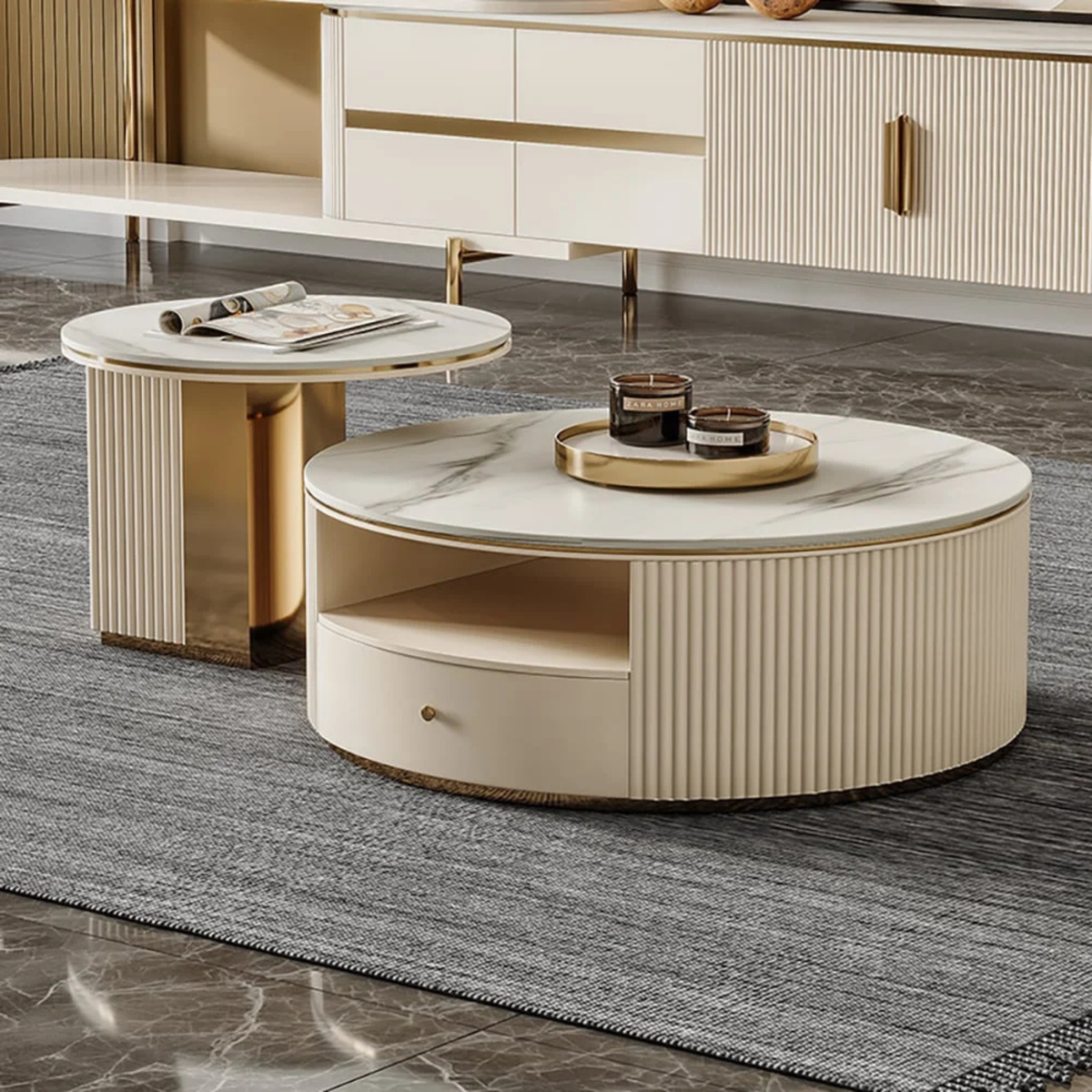Modern Round Coffee Table Set