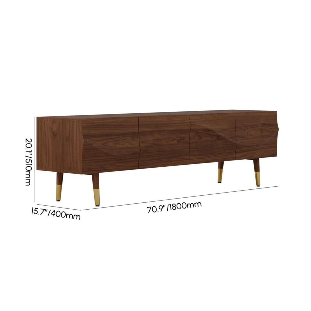 Walnut Wave Media Console