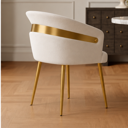 Quilted Ivory Dining Chair