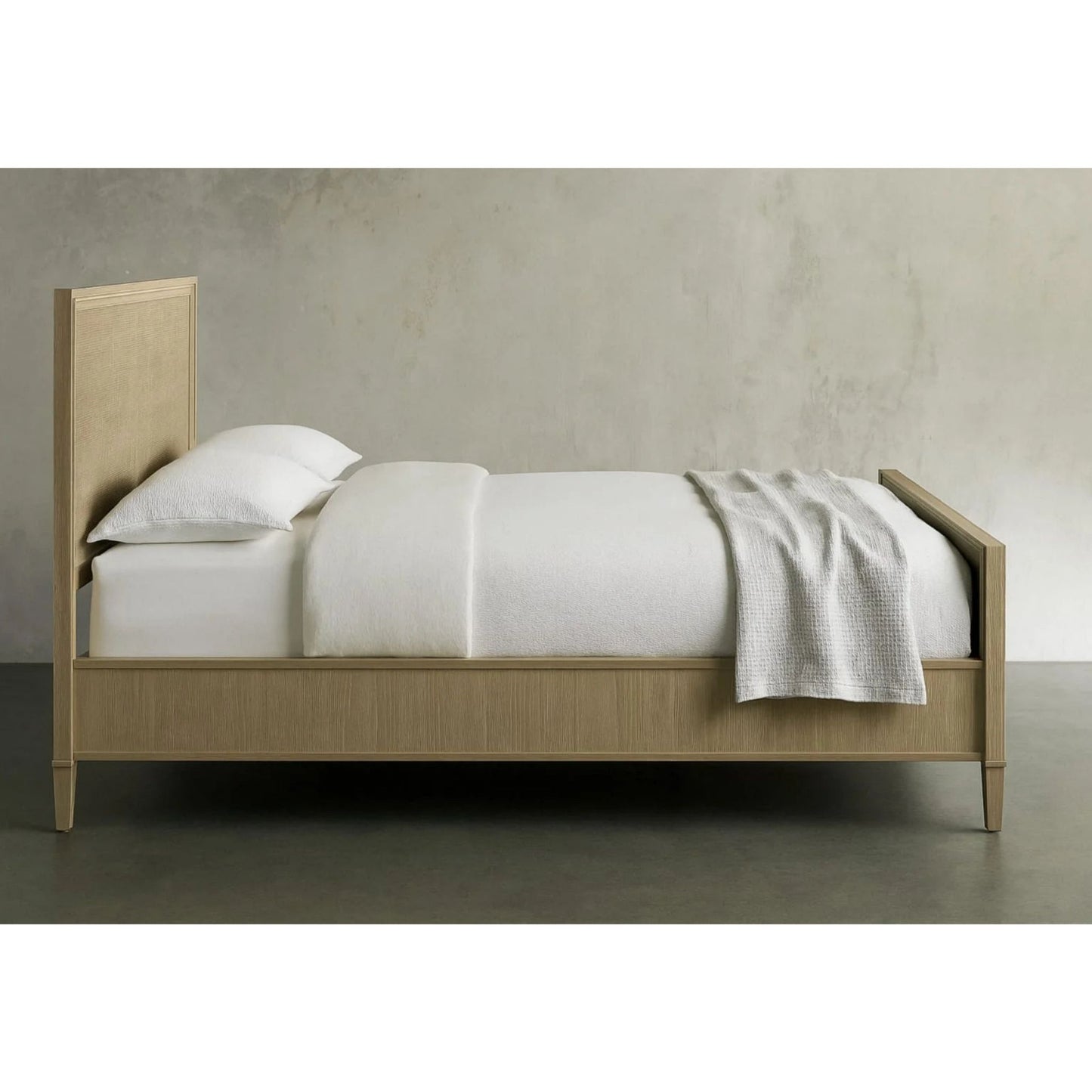 Classic Panel Bed with Textured Headboard