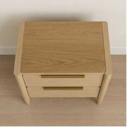 Scandinavian Oak 2-Drawer Nightstand