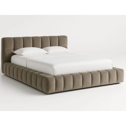Modern Channel-Tufted Upholstered Bed
