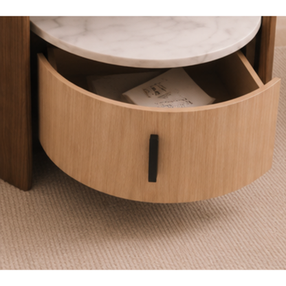 Noir Marble Bedside Table