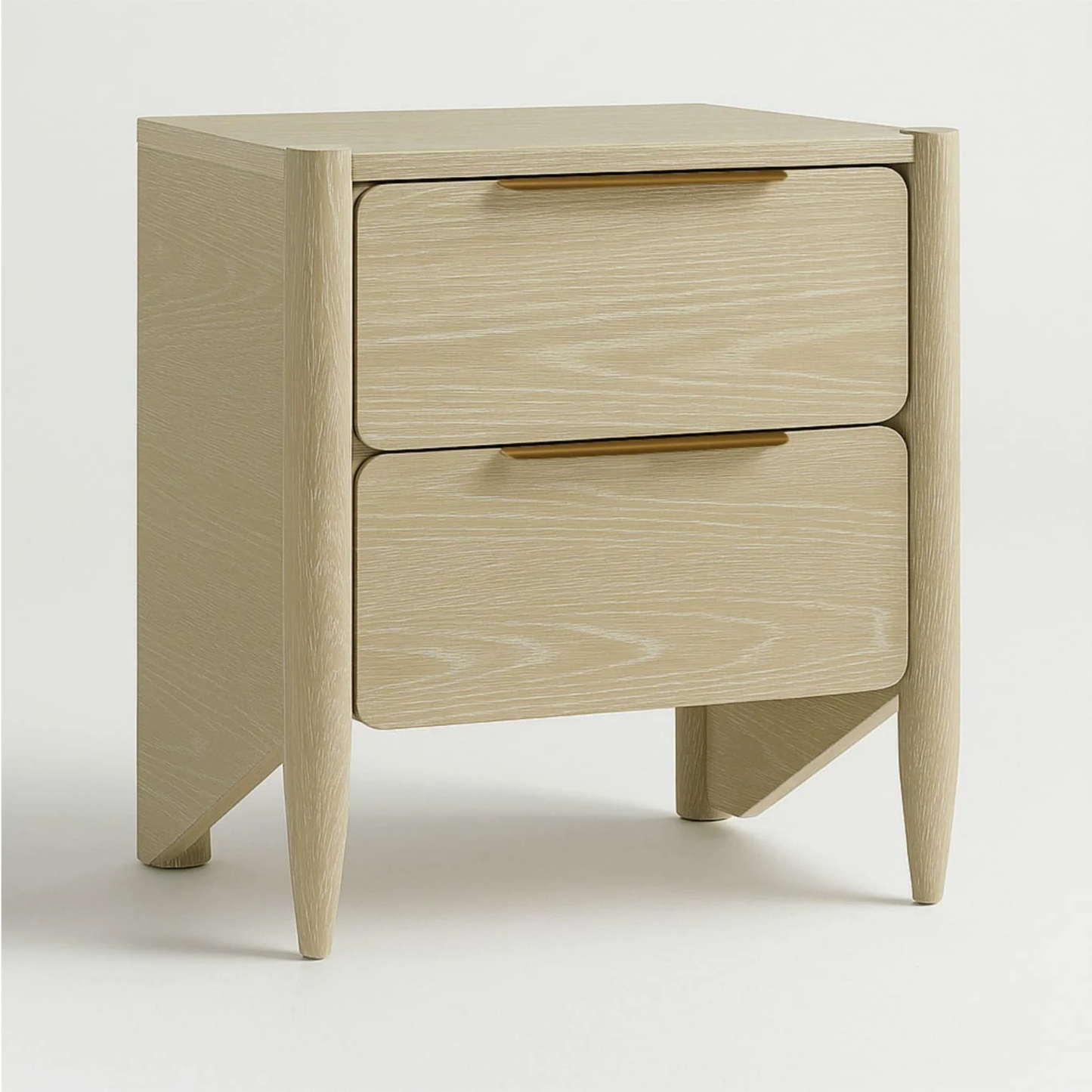Scandinavian Oak 2-Drawer Nightstand