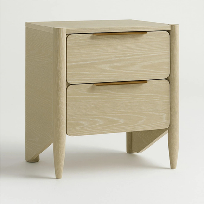 Scandinavian Oak 2-Drawer Nightstand