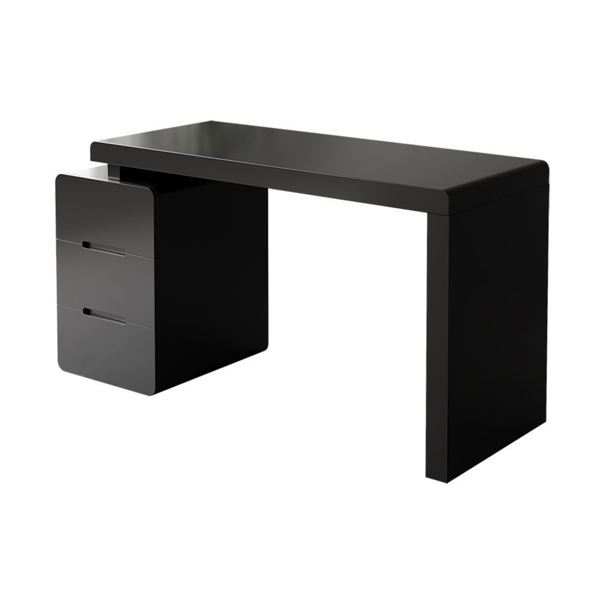 Mular 47" Rectangular Black Desk with 3 Drawers