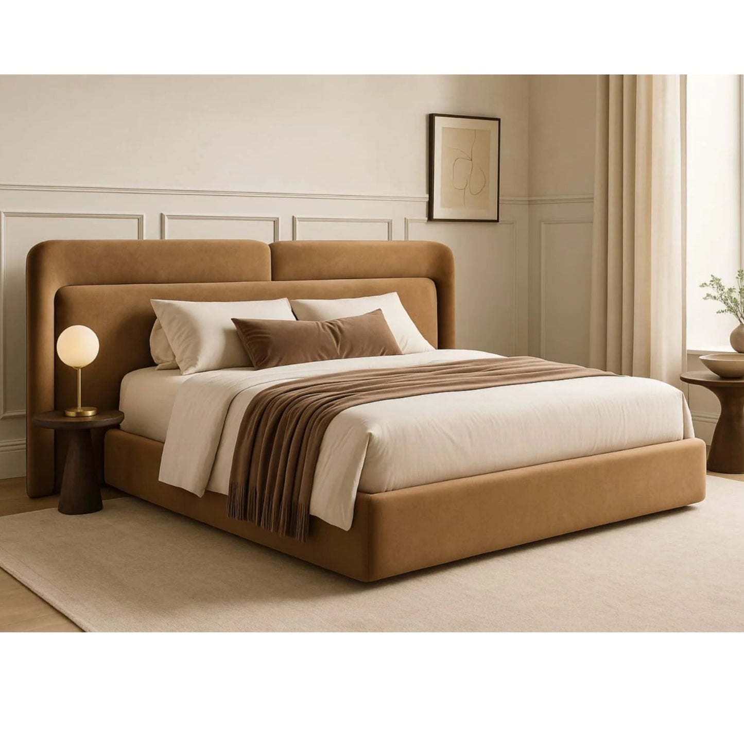 Contemporary Upholstered Platform Bed