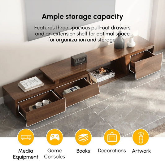 Modern Extendable TV Stand with Ample Storage