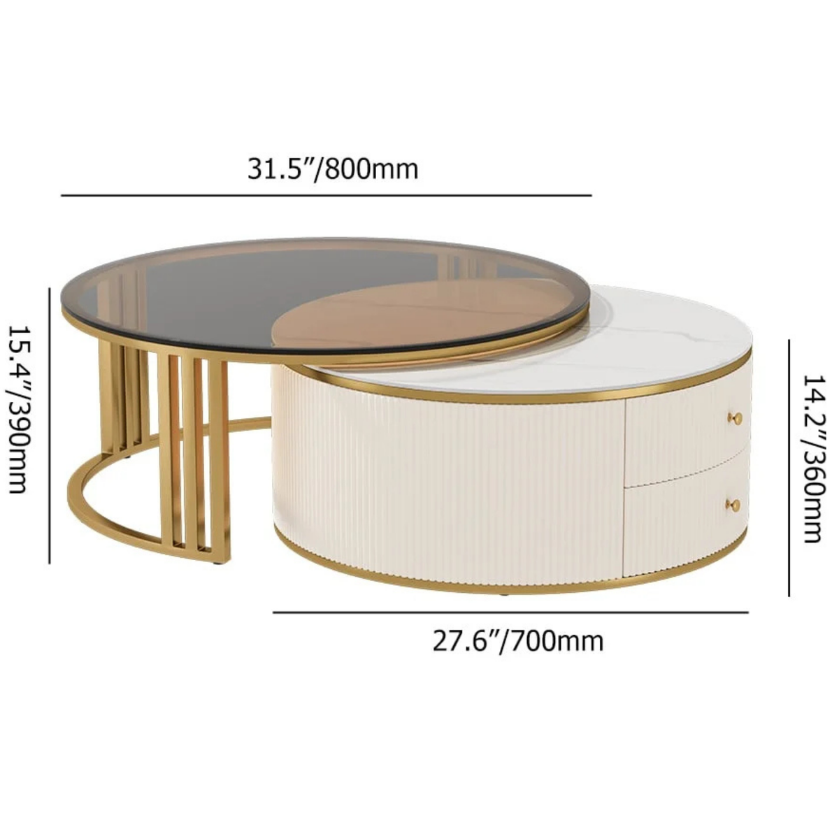 Luxury Nesting Coffee Table Set