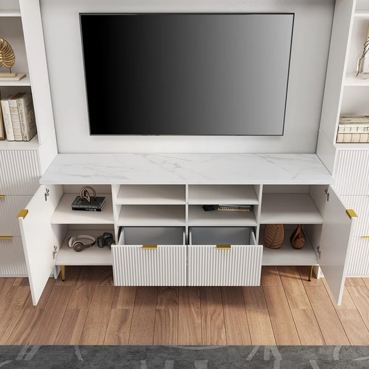 Modern Entertainment Center with Storage Shelves