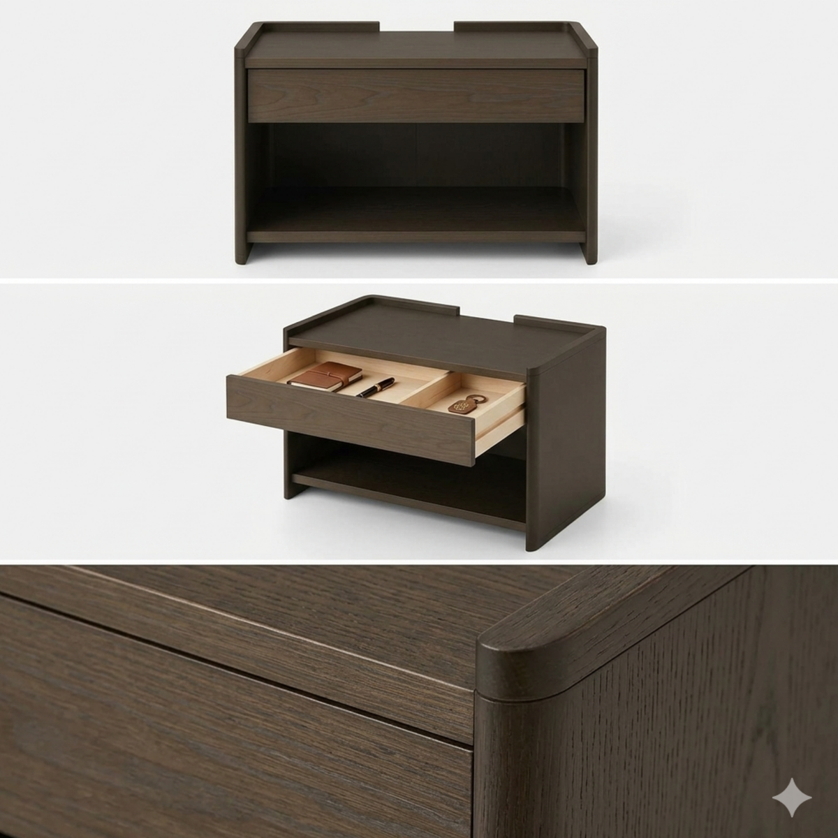 Modern Open Shelf Nightstand