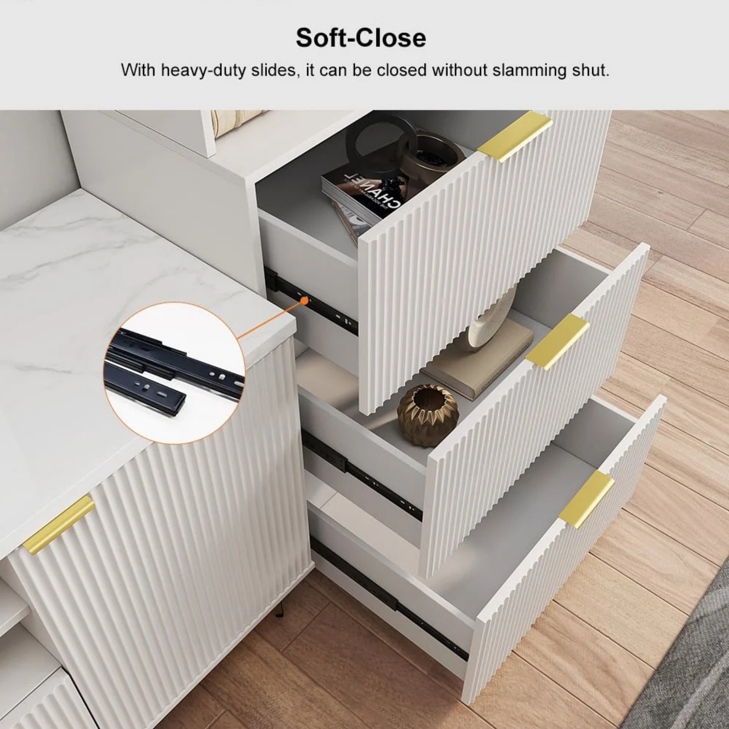 Modern Entertainment Center with Storage Shelves