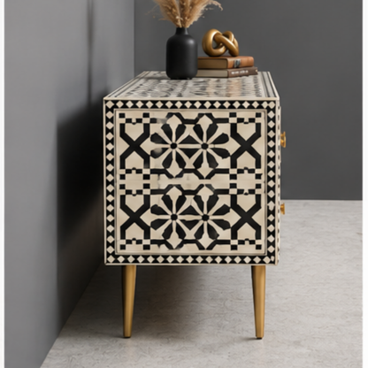 Mosaic Luxe Bone Inlay Media Console