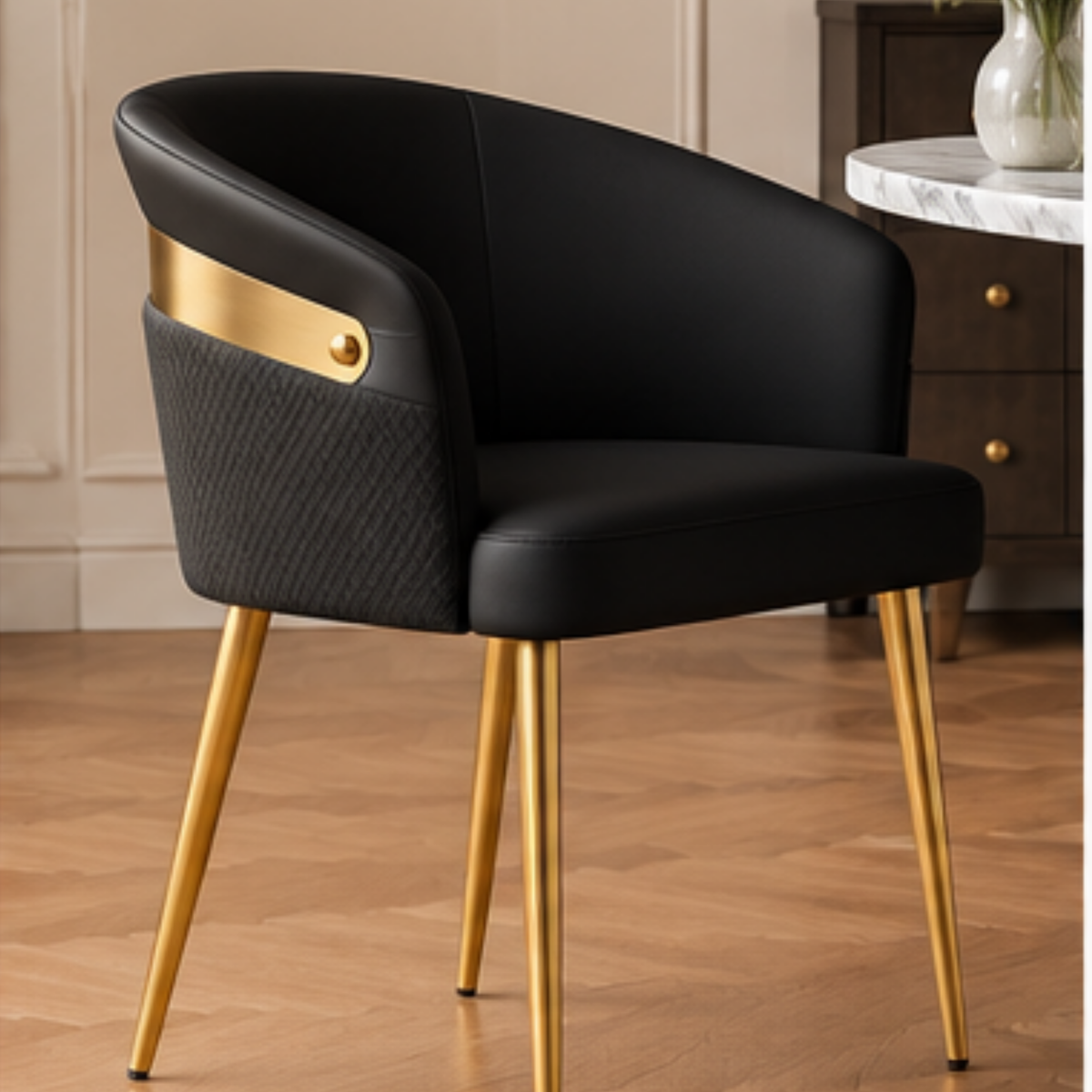 Velvet Wingback Lounge Chair