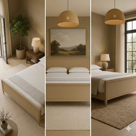 Classic Panel Bed with Textured Headboard
