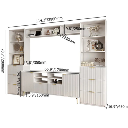 Modern Entertainment Center with Storage Shelves