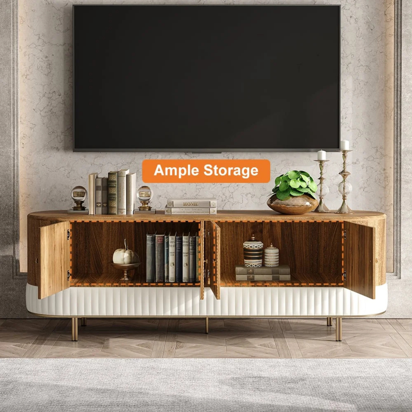 Aurora Curved TV Console