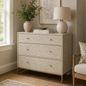 Ivory Bloom Bone Inlay 3-Drawer Chest
