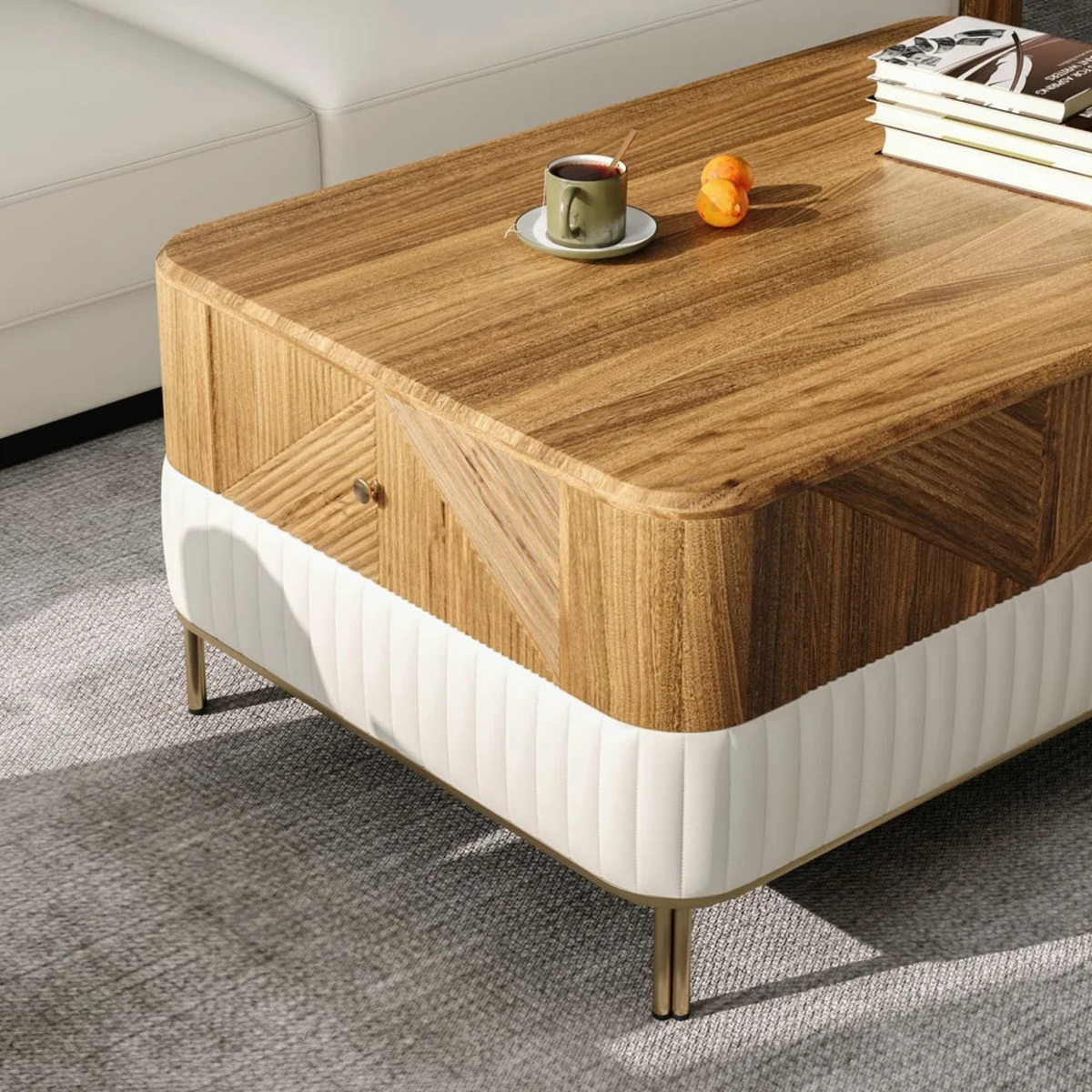 Modern Wood Storage Coffee Table