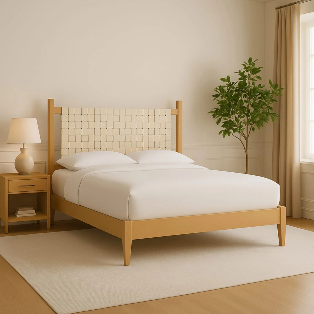 Modern Woven Wood Bed