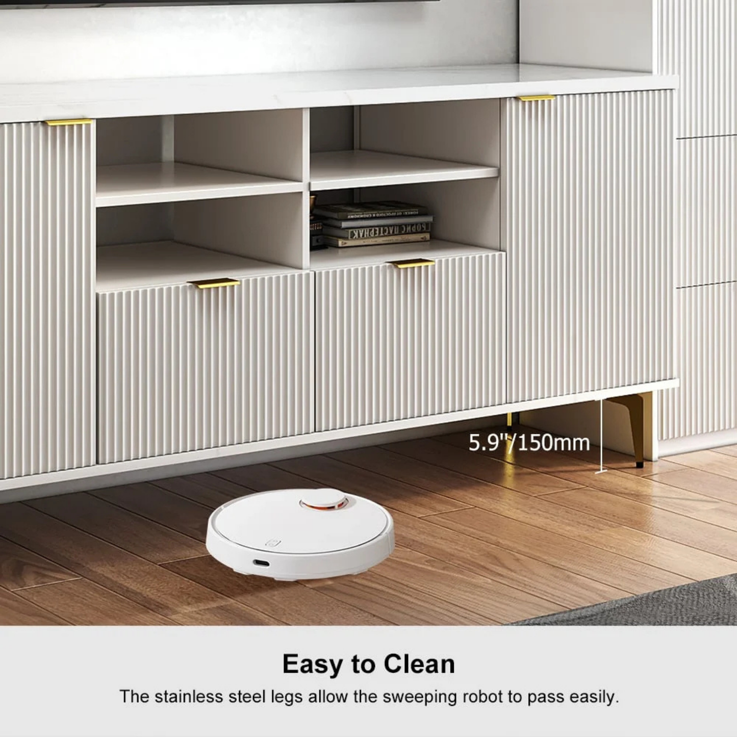 Modern Entertainment Center with Storage Shelves