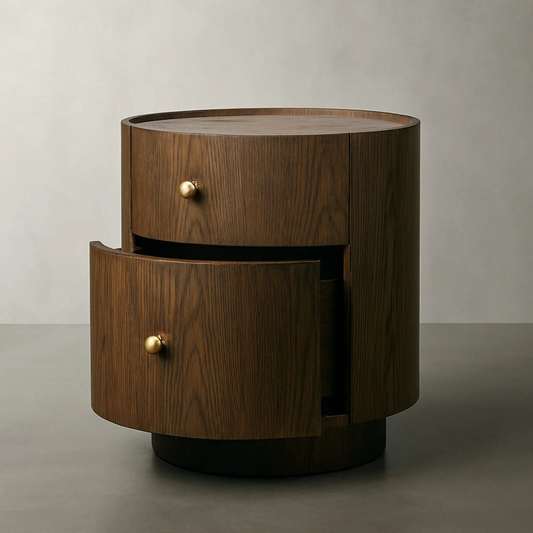 Luna Round 2-Drawer Nightstand