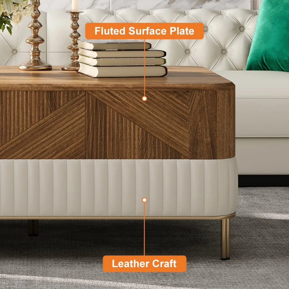 Modern Wood Storage Coffee Table
