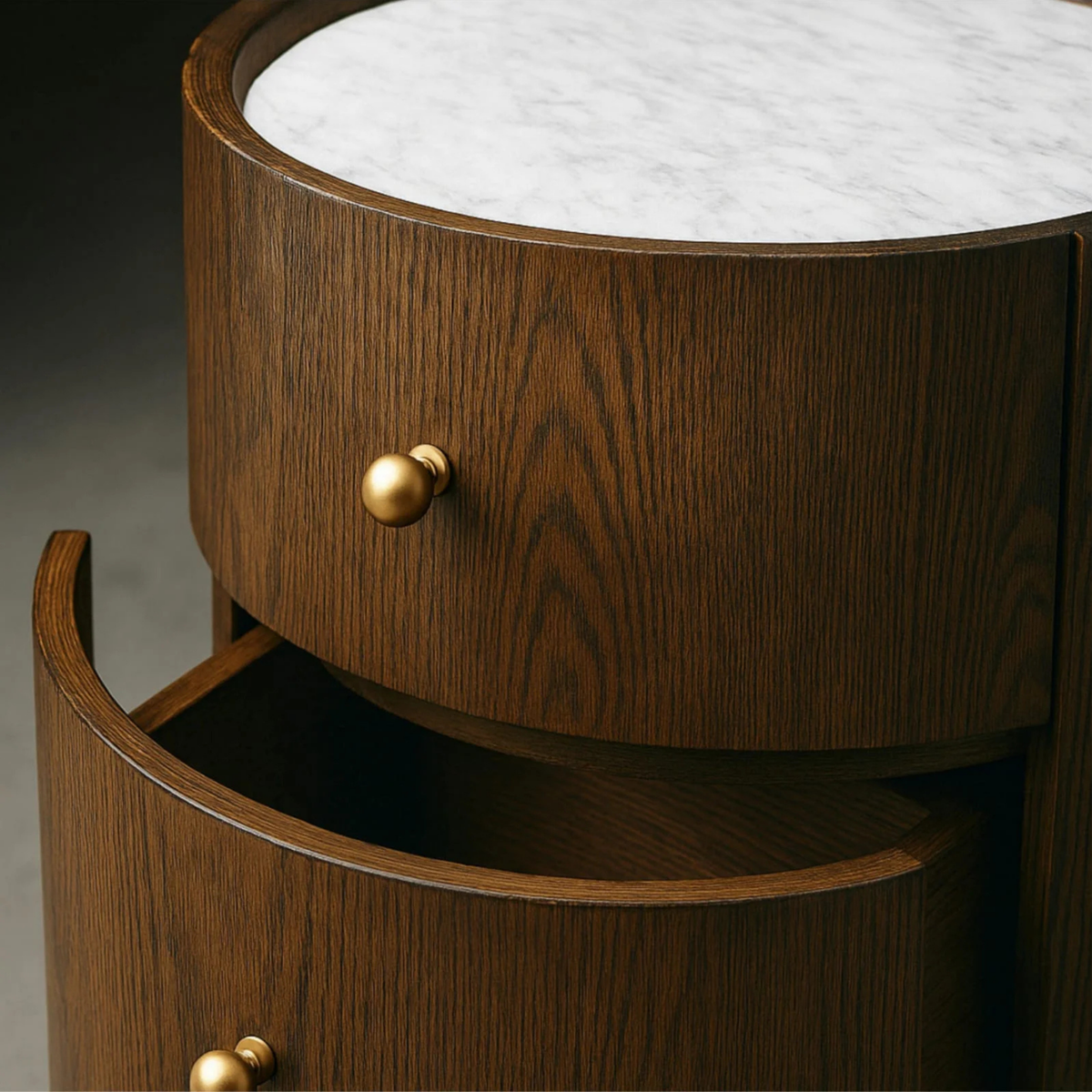Luna Round 2-Drawer Nightstand