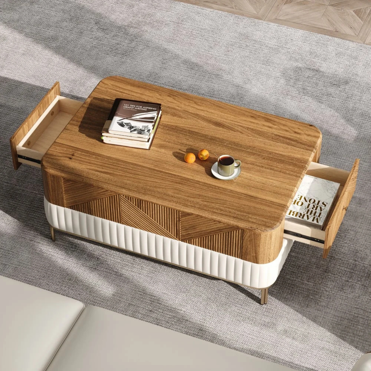 Modern Wood Storage Coffee Table