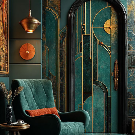 Emerald Deco Elegance Wallpaper