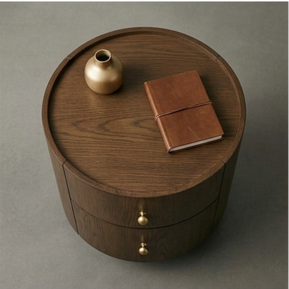 Luna Round 2-Drawer Nightstand