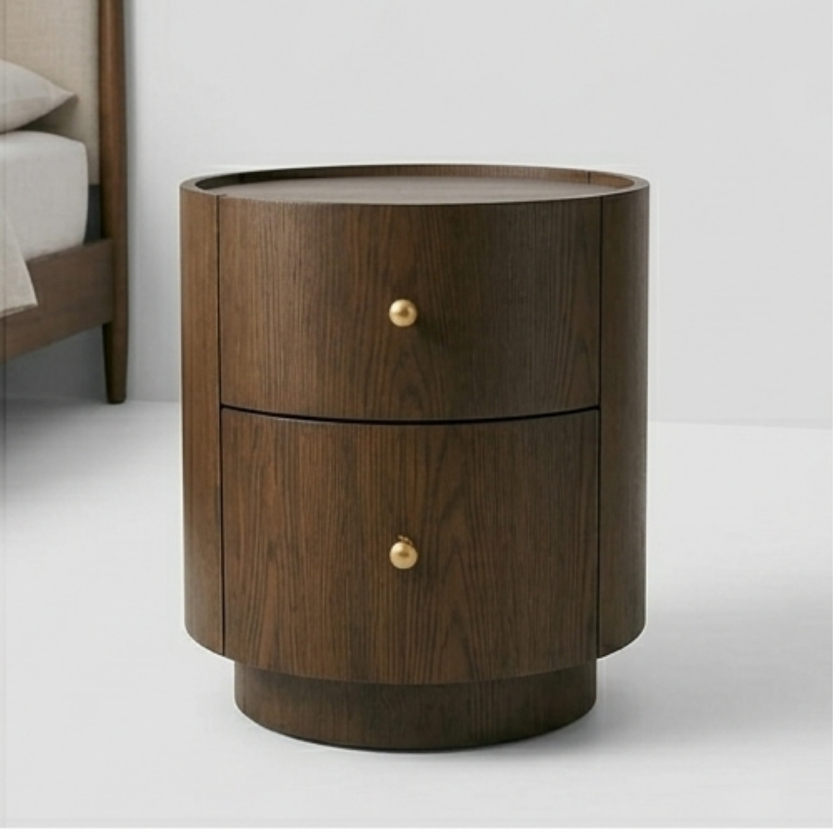 Luna Round 2-Drawer Nightstand