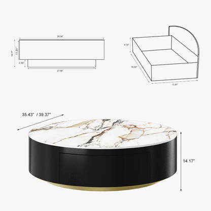 Modern Round Storage Coffee Table