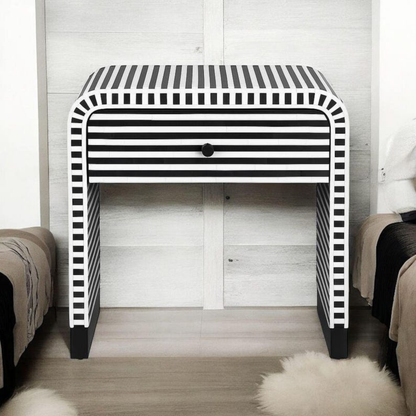 Noir Arch Bone Inlay Bedside Table