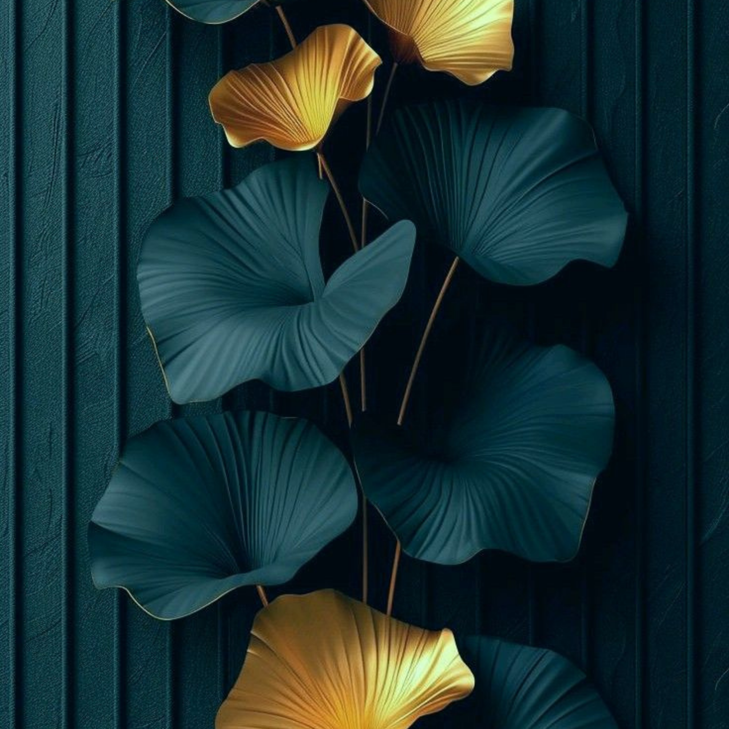 Midnight Ginkgo Luxe Wallpaper