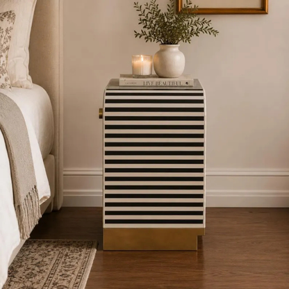 Noir Arch Bone Inlay Bedside Table