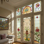 Art Nouveau Stained Glass Bloom Wallpaper