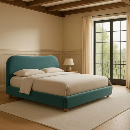 Curved Upholstered Platform Bed