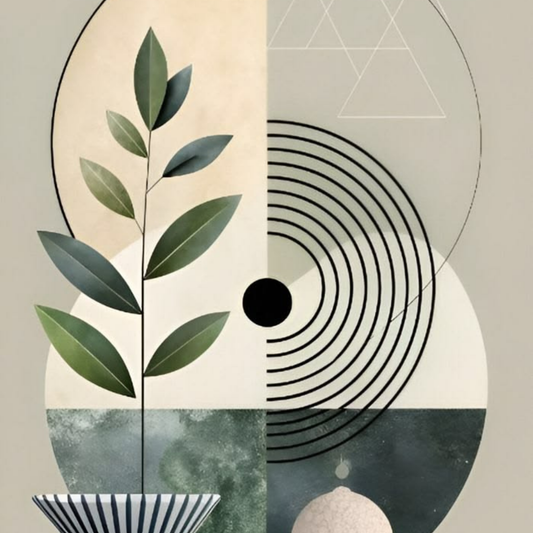 Harmony Geometry Botanical Wallpaper