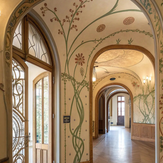 Art Nouveau Botanical Arch Wallpaper