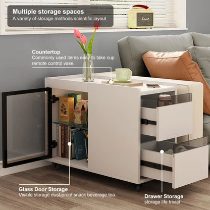 Modern Rolling Storage Side Table