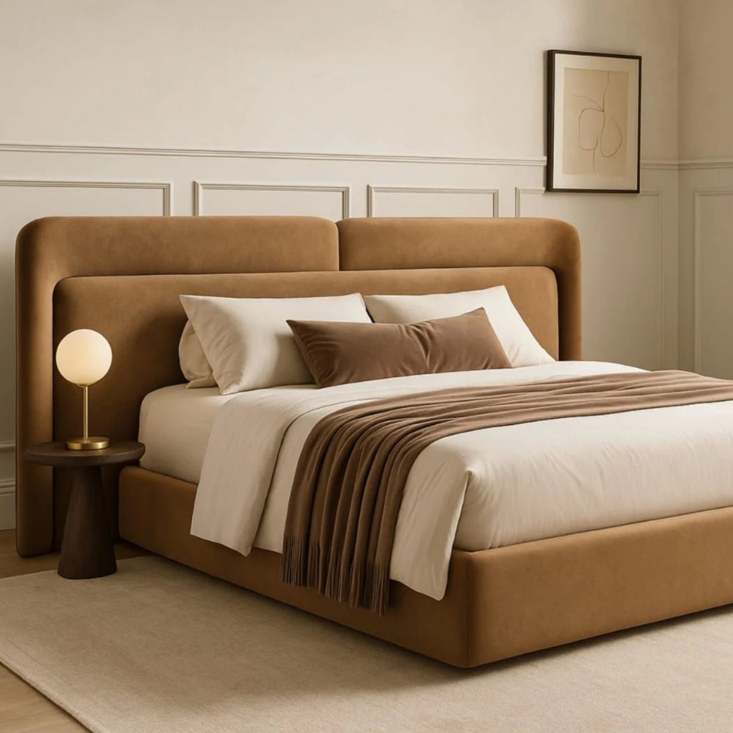 Contemporary Upholstered Platform Bed