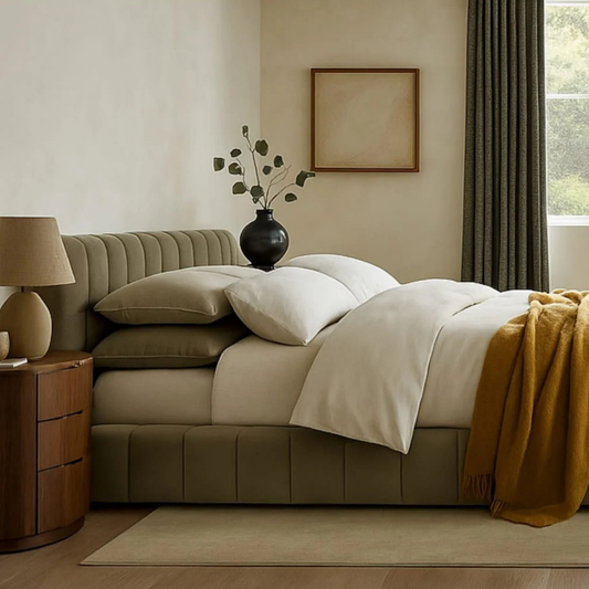 Modern Channel-Tufted Upholstered Bed